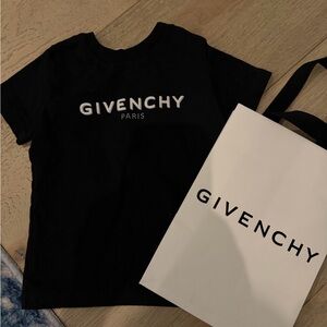 Givenchy Black Tee with White Logo